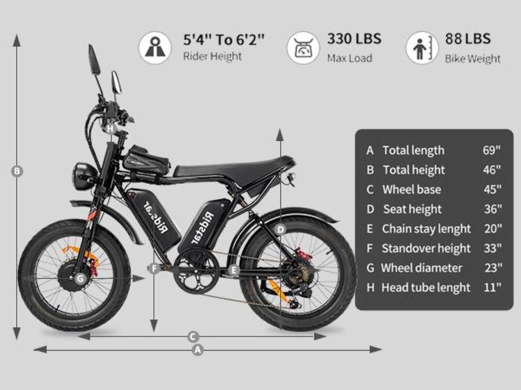 Ridstar Q20pro Electric Bike 2000W 52V 40AH Waterproof Powerful Dual Motor 20*4.0 Fat Tire For Mountain Electric Bicycle For Adult