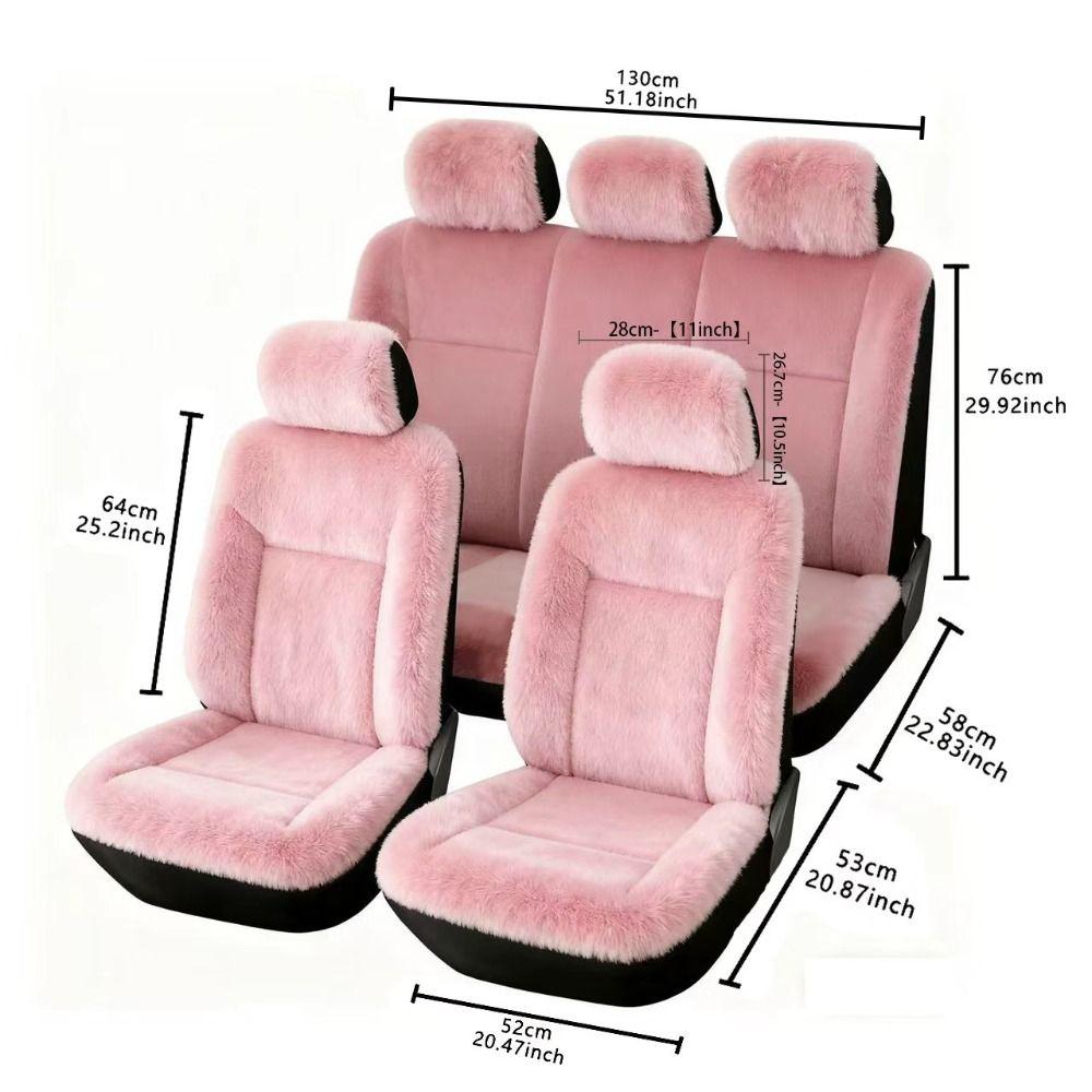 Solid‑color Winter Car Seat Cover Plush Surface Auto Seat Protector  Seat Renovation