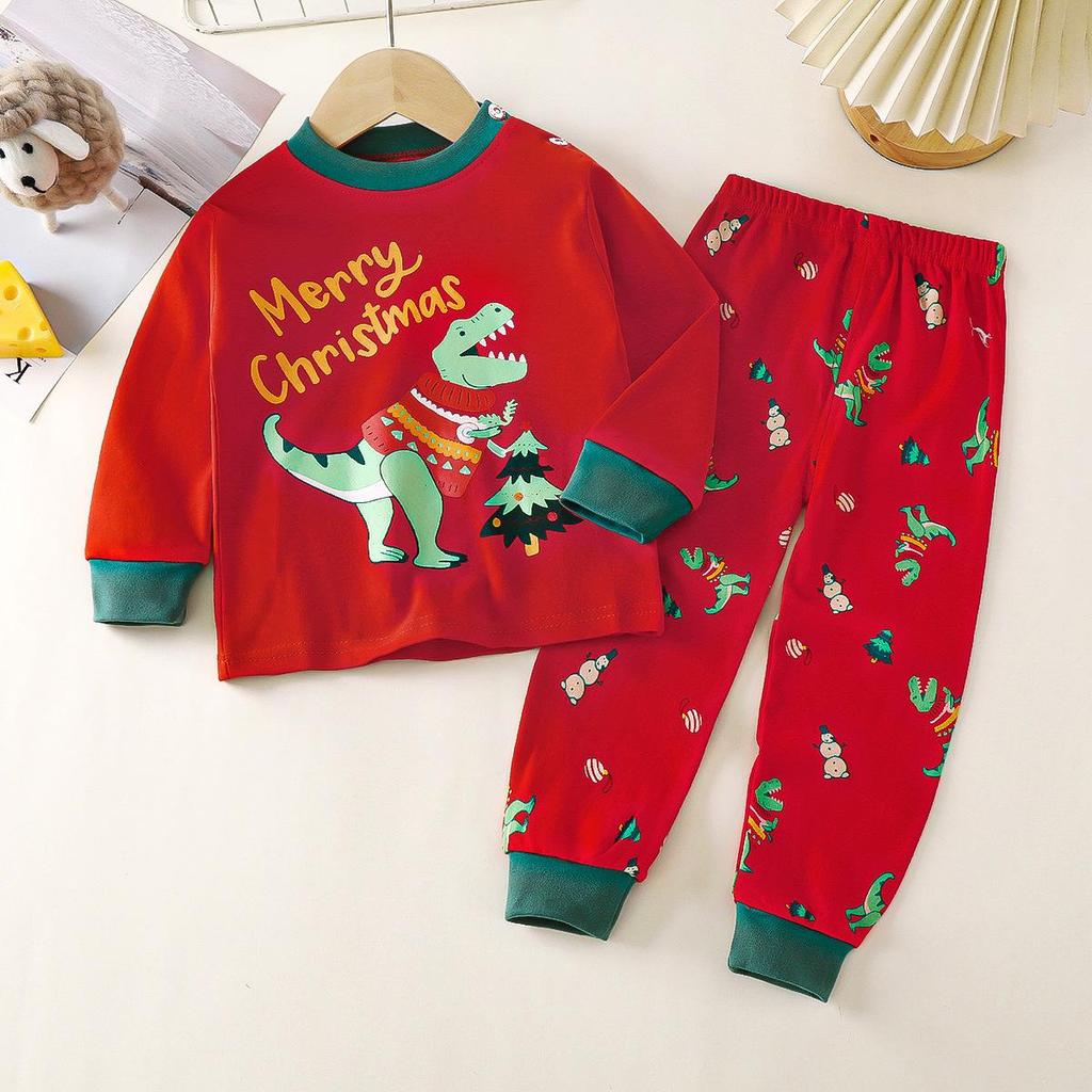 Winter Kids Long Sleeve O Neck T Shirt Pants Set Casual Baggy 2pcs Suit Cotton Cartoon Printes Outfit