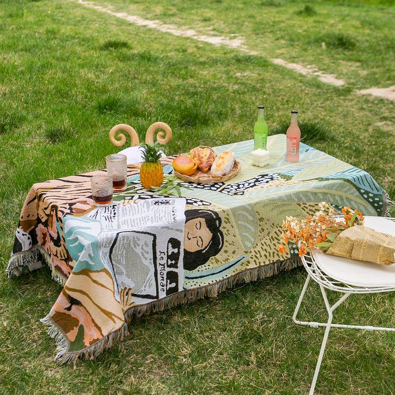 

Tablecloth American Cotton Linen Tablecloth Tea Table Fabric Outdoor Art Cloth Tablecloth Classy Tablecloth Rectangular Camping The Newspaper Girl 90cm * 90cm