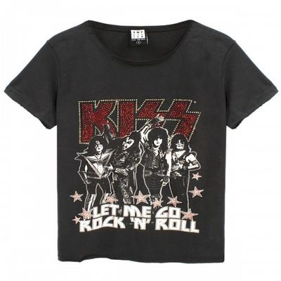 Womens/Ladies Let Me Go Rock N Roll Kiss Diamante T-Shirt
