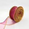 1 Roll Diy Bow Bouquet Voile Ribbons 4X900Cm Fishtail Organza Ribbon Reflective Iridescent Wavy Edge Ribbon For Gift Wrapping