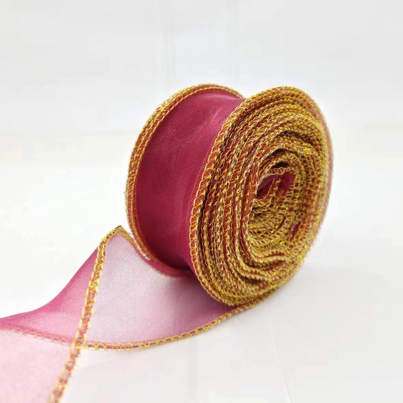 1 Roll Diy Bow Bouquet Voile Ribbons 4X900Cm Fishtail Organza Ribbon Reflective Iridescent Wavy Edge Ribbon For Gift Wrapping