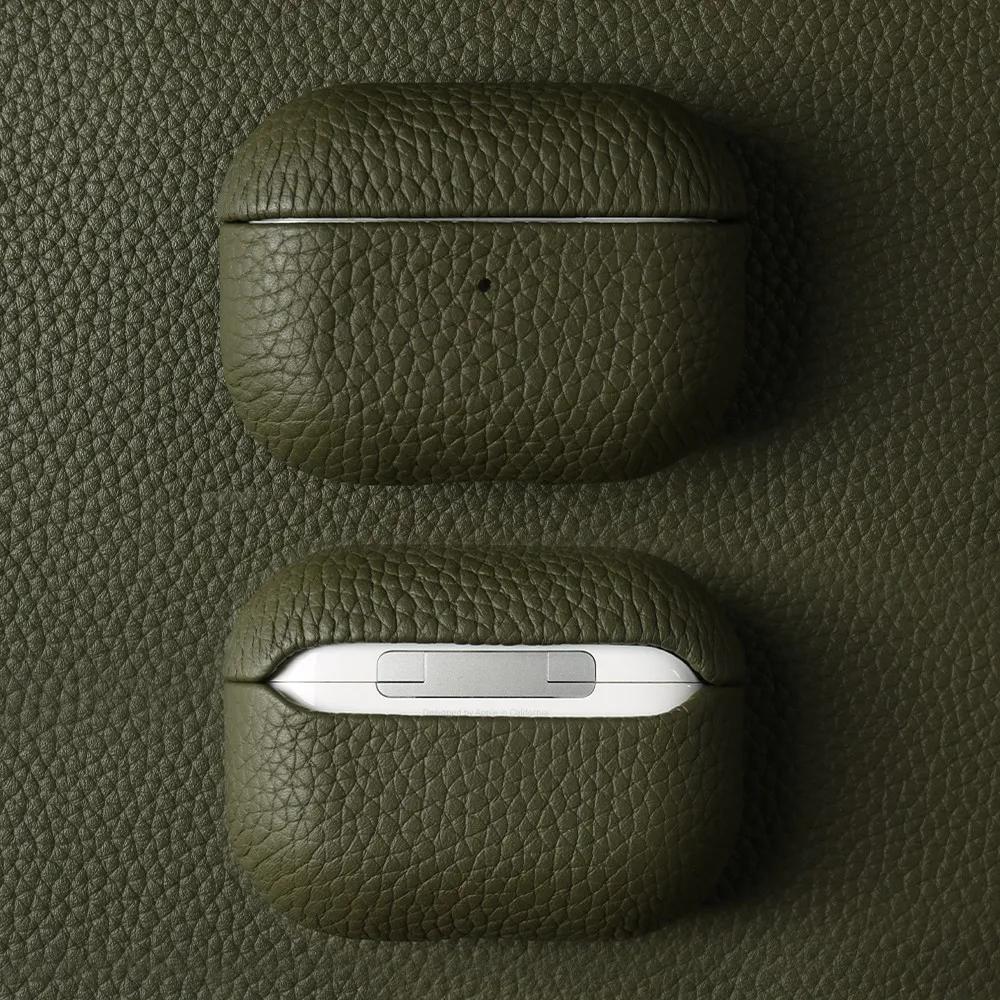 For Airpods Pro Case Genuine Leather Case For Airpods 4/3 /2/ Pro 3 2 1 Protection Box Cases AirPods Case Cowhide Charging Box