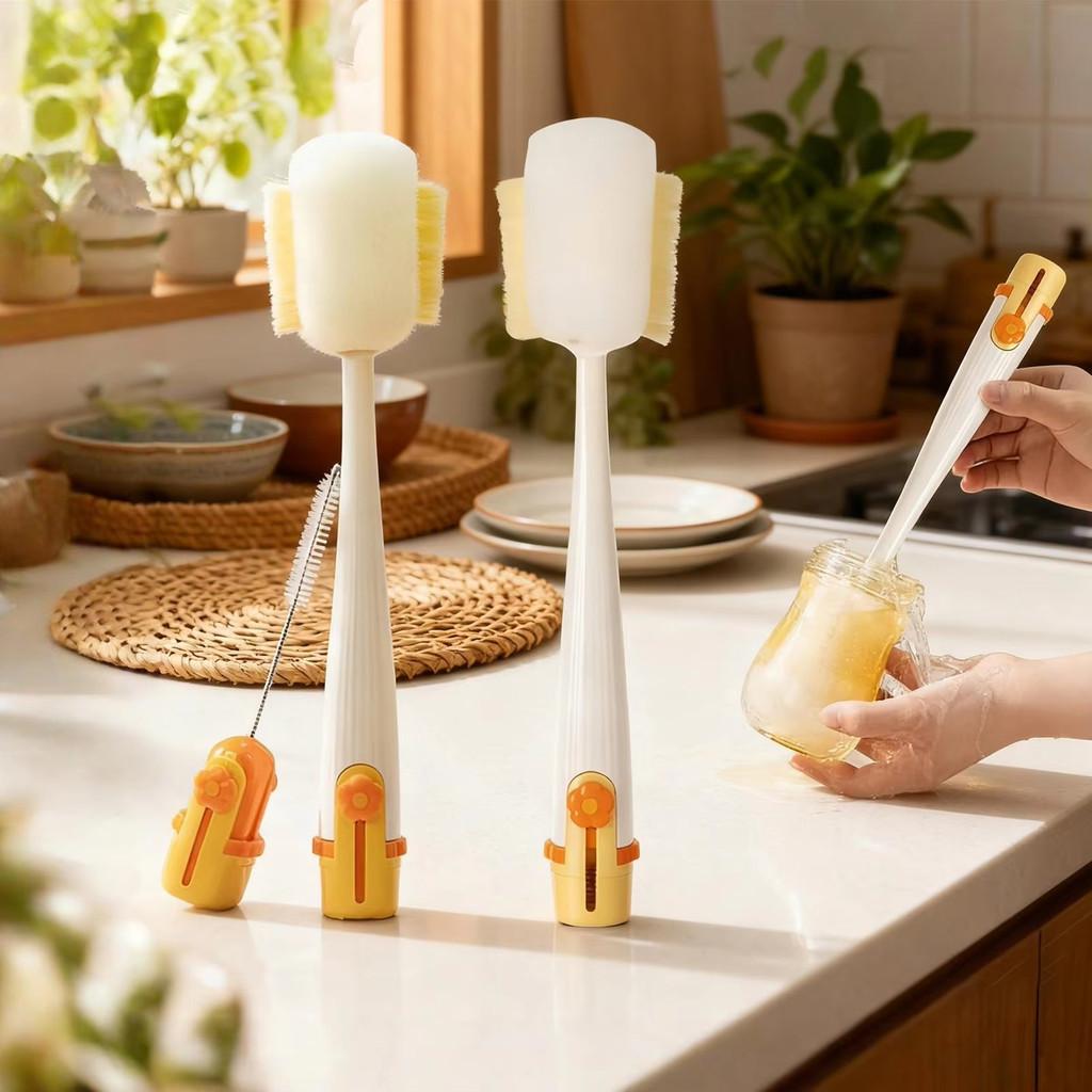 5 in 1 Bottle Brush Set Multipurpose Cup Washing Tool - Long Handle Cleaning Brush for Water Bottle, Thermos, Milk Bottle, Straw and Cups