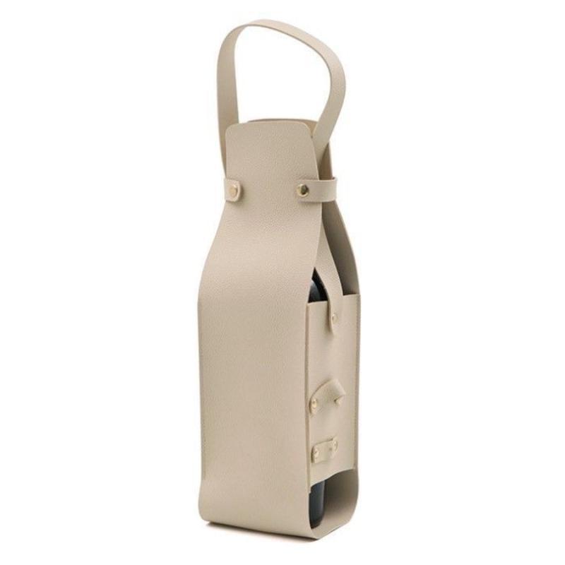 1 Pcs Elegant Reusable Wine Gift Bag Pu Leather Double Layer Champagne Gift Bag Durable Wine Tote Carrier