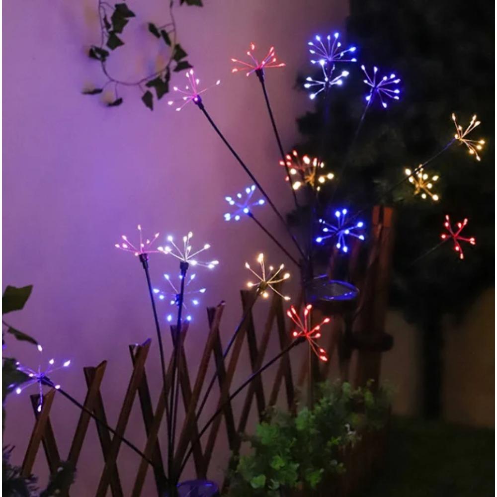 Solar Garden Lights Twinkling Firework Lights with 2 Modes 60LED Waterproof Solar-Powered Lamp for Outside Yard Pathway Decor