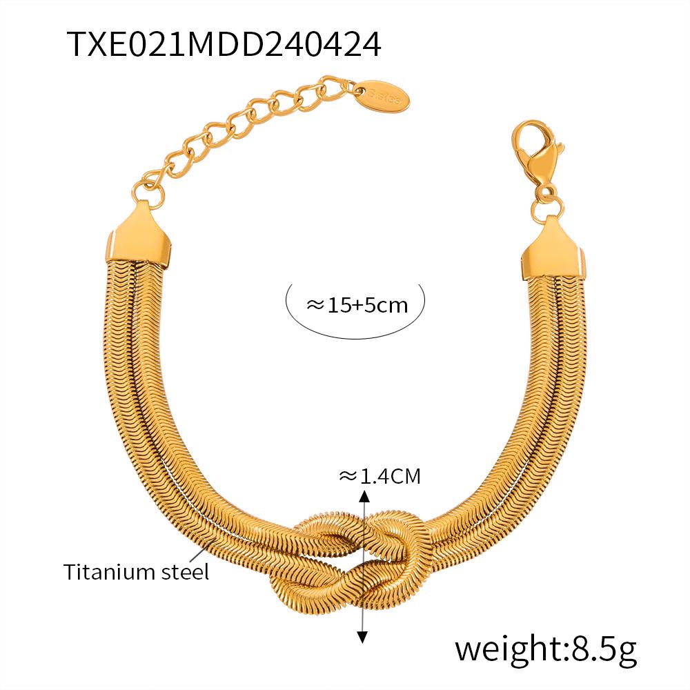 European & American Titanium Steel Snake Chain Knot Jewelry Set