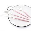 36Pcs/Set Pink Silver Dinnerware Set Stainless Steel Silverware Knife Fork Coffee Spoon Cutlery Set Party Kitchen Tableware Flatware