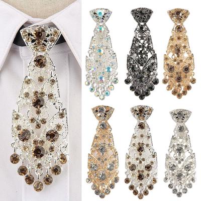 Nep Kristal Stropdassen Luxe Metaal Ingelegde Diamant Fijn Vakmanschap Corsage Bruiloften Feesten Accessoires