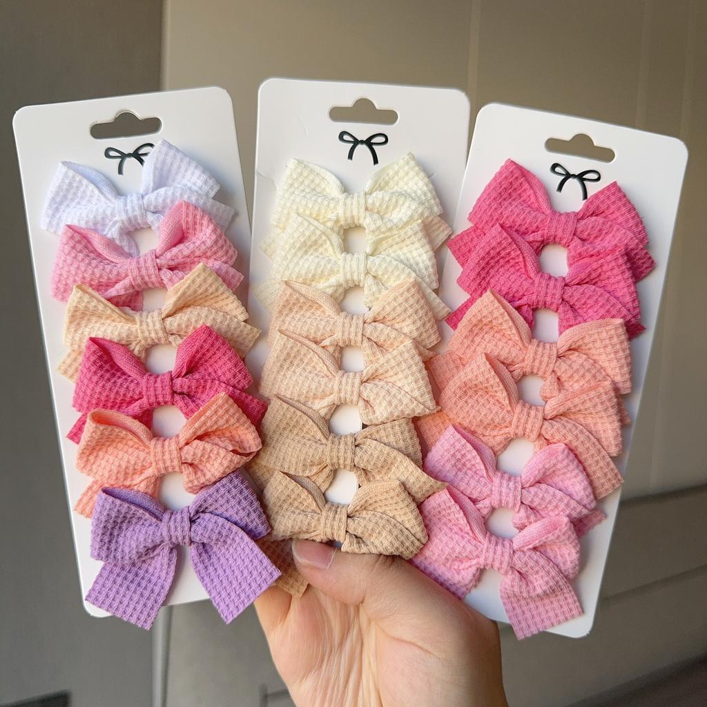 6Pcs/lot Solid Color Ribbon Baby Bows Hair Clips for Baby Girls Handmade Bowknot Hairpin MiNi Barrettes Kids Hair Accessories