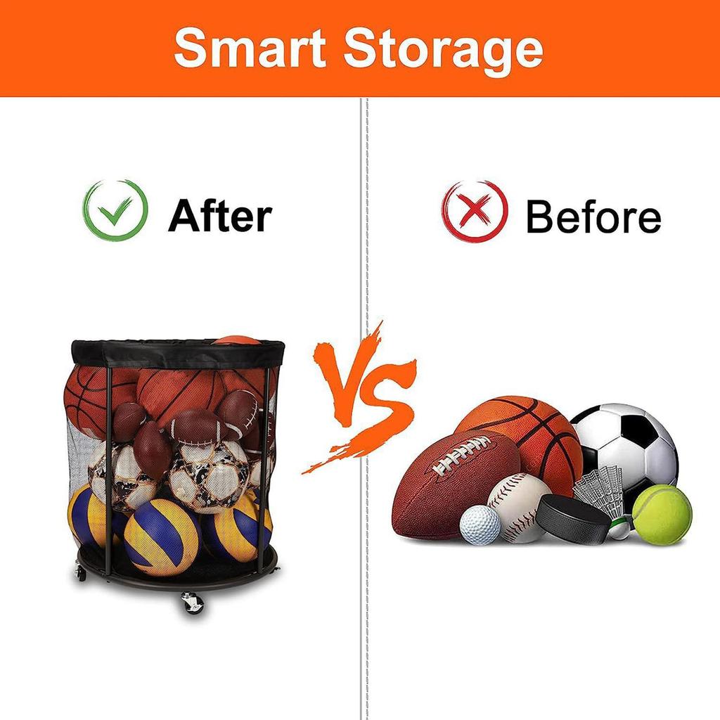 Portable Container Box Large Capacity Basket Net Ball Storage Bin Ball Organizer Multifunctional net bag Sports ball storage