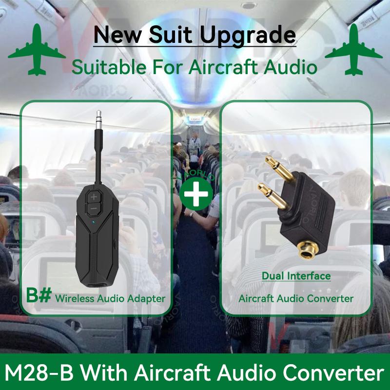 2 In 1 Bluetooth 5.4 Audio Receiver Transmitter Hifi Stereo Wireless Adapter 3.5MM AUX With Mic For Airplane TV PC Car Speaker