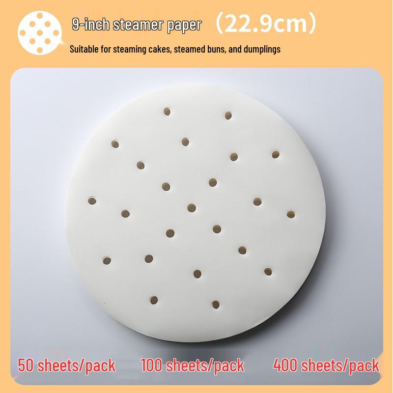 Non-stick Disposable Steamer Liner Paper for Xiaolongbao and Mantou with Perforated Bun Bottom