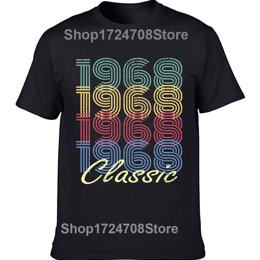 Novelty Born in 1968 Vintage T Shirts Graphic Cotton Streetwear Short Sleeve Birthday Gifts Summer Style T-shirt Mens Clothing
