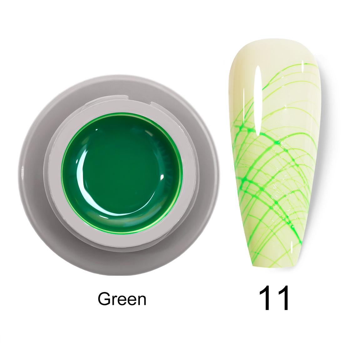 

Venalisa Spider Gel Soak Off UV&LED Gel Line Painting Gel Lacquer Emboss Gel Polish 12 цветов зелёный