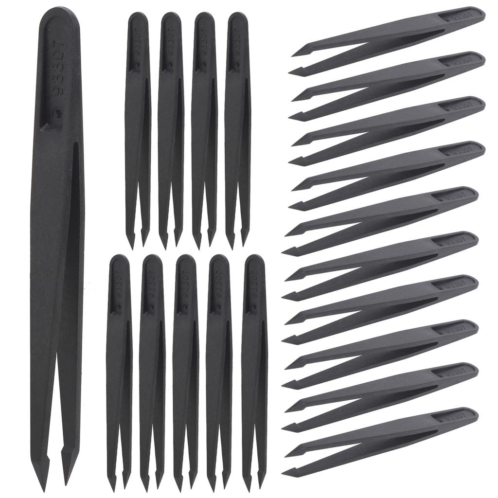 20Pcs Tweezers AntiStatic Carbon Fiber for Phone Watch Electronic Repairing Tools 93307