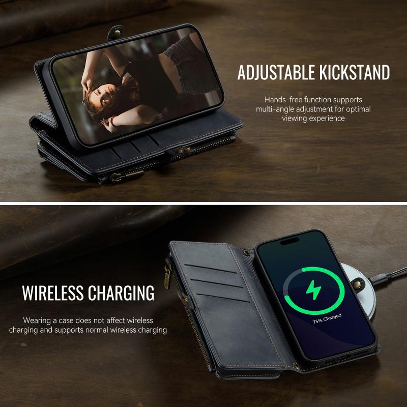 Husă de telefon din piele cu clapetă și șnur lung pentru Samsung Galaxy S25 FE S24 Ultra S23 Plus S22 S21 S20 A17 A16 A56 A15 A55 A14 A54 A13 A53 cu portofel cu fermoar