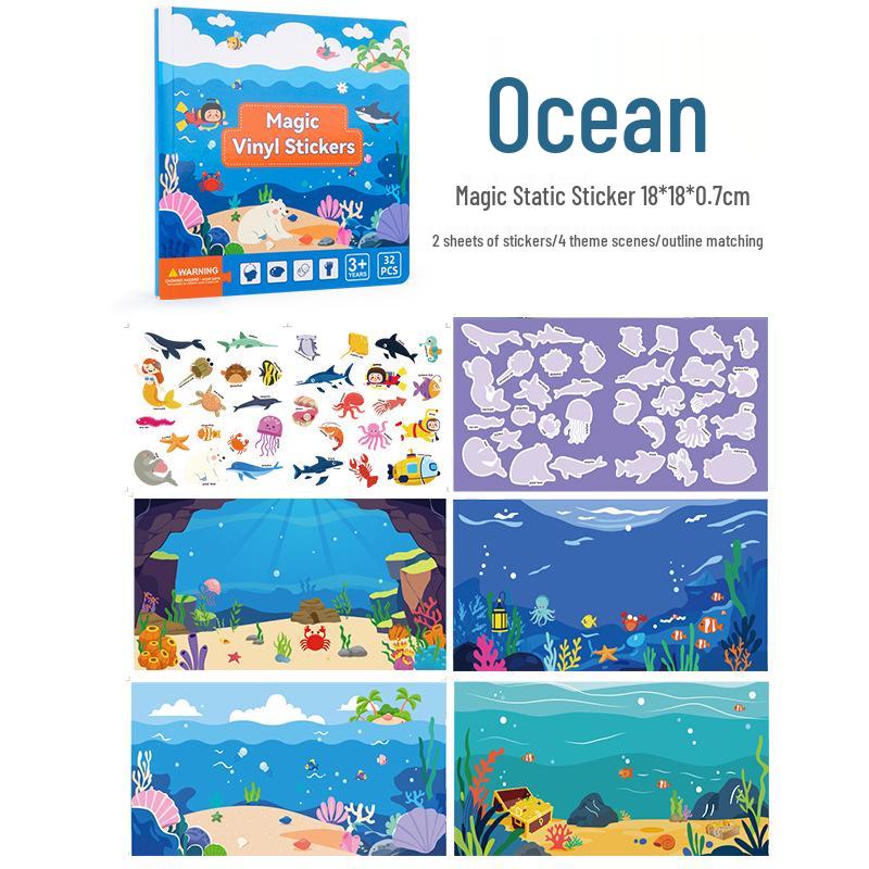 Interaktives magnetisches Puzzle- und Stickerbuch für Kleinkinder im Alter von 1-6 Jahren