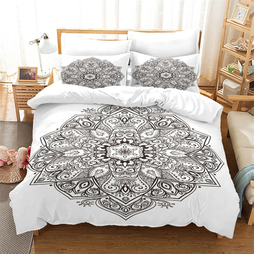 Microfiber Exotic Animals Duvet Cover Bohemia Mandala for Women Men Kids for Bedroom Decorations Wolf Dreamcatcher Queen King