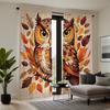 2 Stück Set HD Baum Eule dekorativer Vorhang Gelbe Bindung digital bedruckter Vorhang Heimdekorationsstil Dekoration Wohnzimmer Schlafzi
