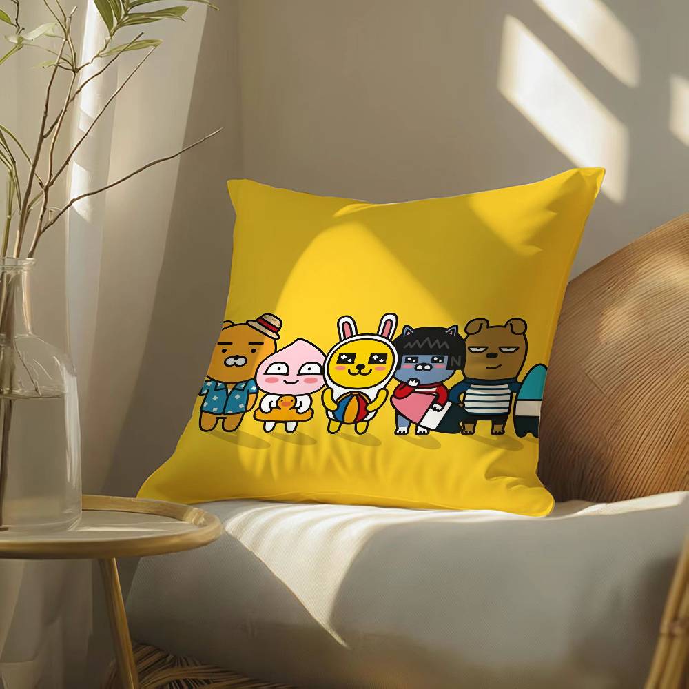 Cartoon Funny Fun Cute KAKAO Pillow Case Silky elegant Comfort Sofa Bed  Invisible zipper Beach pillowcase