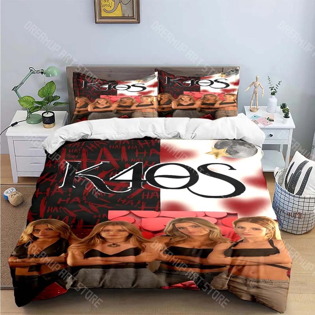 3PCS Europe Star Group K-k4os Bedding Set Single Twin Full King Size Musical Genius Bed Linen Adults Teens Bedroom Gift