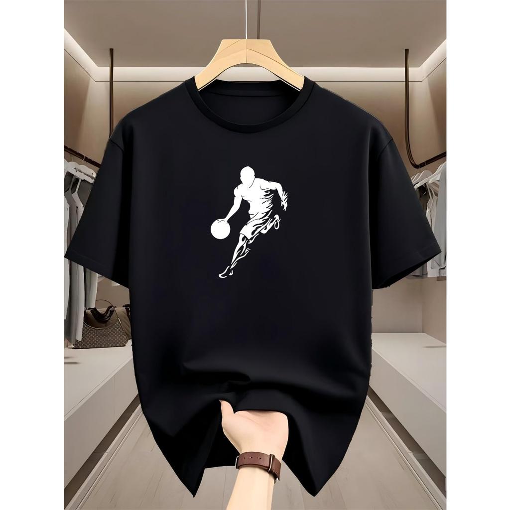 2026 Summer Short Sleeved Men's T-shirt Loose Youth Versatile Trendy Round Neck Half Sleeve Simple
