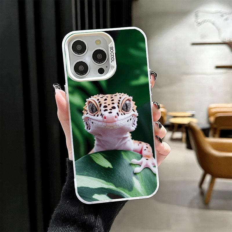 Lizards Geckos Cute Pet Soft Phone Case for iPhone 15 16 17 Pro Max 17Air 16E 14 Plus 13 12 Mini Shockproof Cover Back Shell