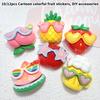 10PCS Resin Kawaii Colorful Cool Glasses Cartoon Strawberry Peach Pineapple Flat Back Stone Scrapbook Figurines DIY Decor Crafts