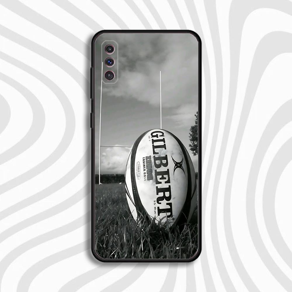 Спортивный чехол для телефона Регби для Samsung S 25,24,23,22,30,21,10,9,Ultra,Plus,Lite,FE,4,5 G Черный Мягкий чехол Samsung S25