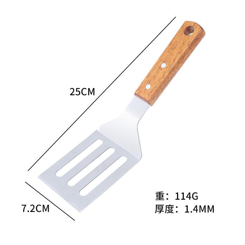 Stainless Steel Wooden Handle Cooking Spatula Steak Egg Pancake Frying Shovel Pizza Shovel Kitchen Accessories