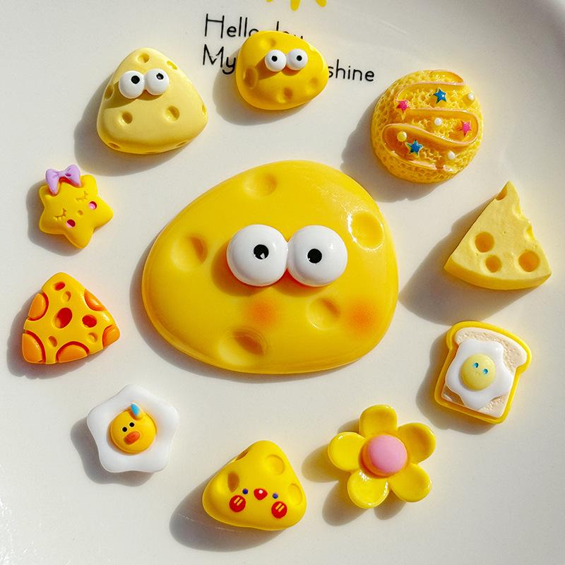 Cartoon-Käse-Harzschmuck, Handyhüllen-Abdeckung, Haarspangen-Aufnäher, DIY-Sahnekleber-Zubehör