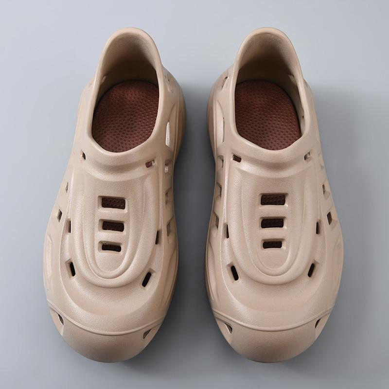 

Coconut hole shoes men s soft thick-soled bag head niche design sense fashion trend men s drag tide shoes 44-45 хаки