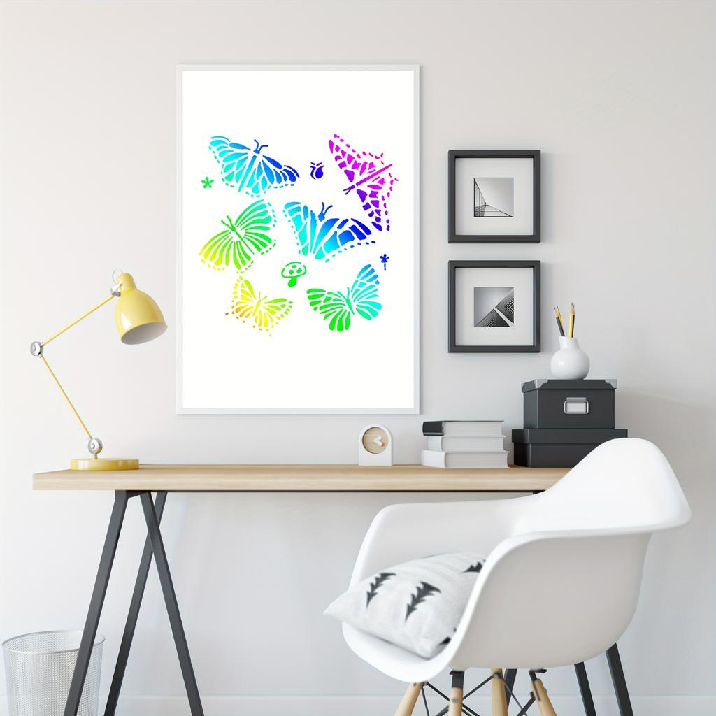 25 stücke Schmetterling Malerei Vorlage PET Hohl Malerei Form DIY Hand Gezogen Graffiti Spray Bemalte Wand Malerei Hilfs Liefert