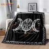 Magic Ouija Board Alphabet Blanket Witchcraft Pentagon Blanket for Bedroom Living Room Sofa Gothic Ouija Hand Flannel Blanket
