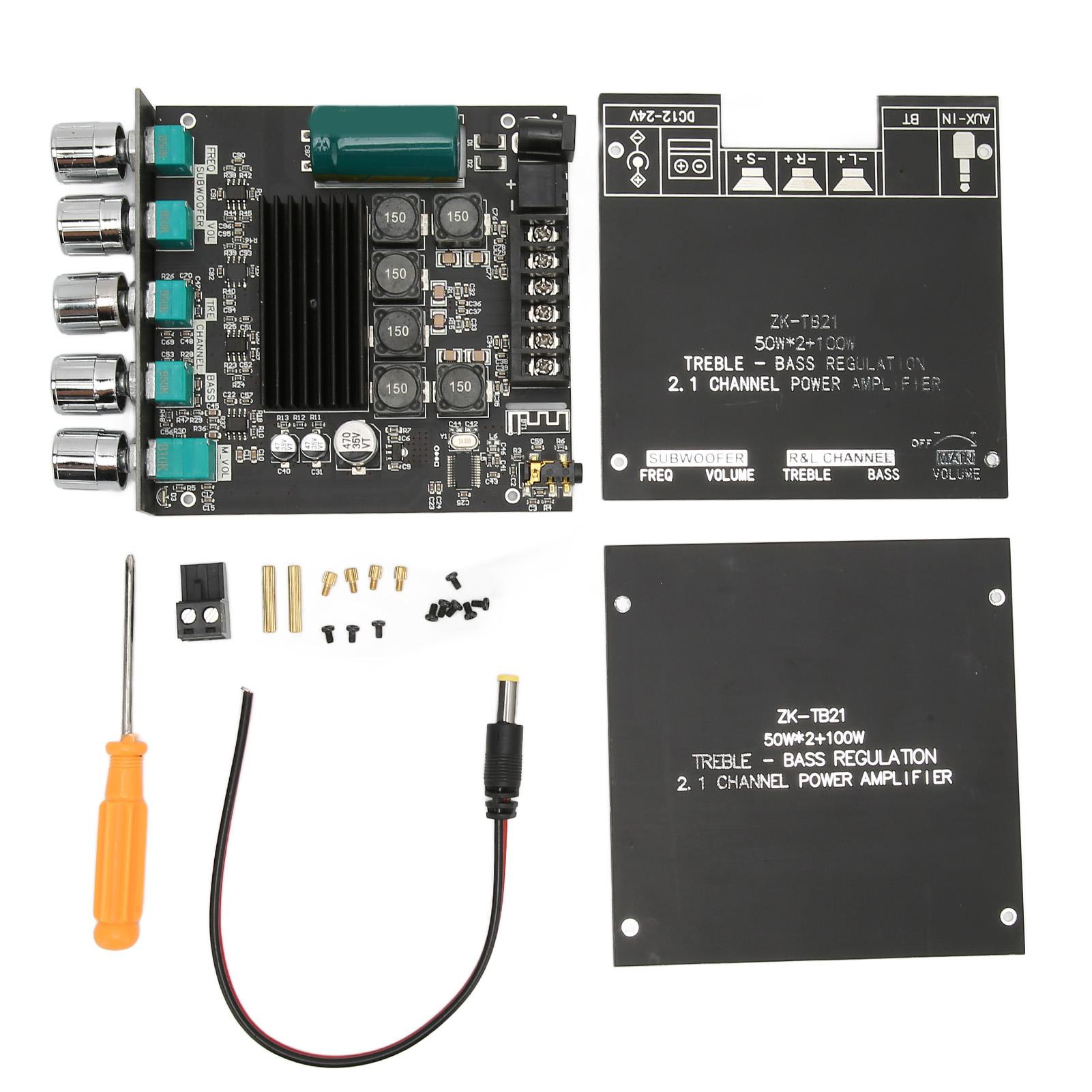 

2x50W Bluetooth 5.0 Stereo Sound Receiver Amplifier Board 2.1Channel Subwoofer Wireless Digital AUX