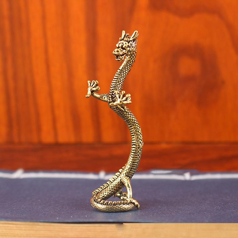 Ornamenti Artigianali in Ottone Puro Loong Statua del Drago Zodiacale Decorazione Drago in Piedi Decorazioni per la Casa