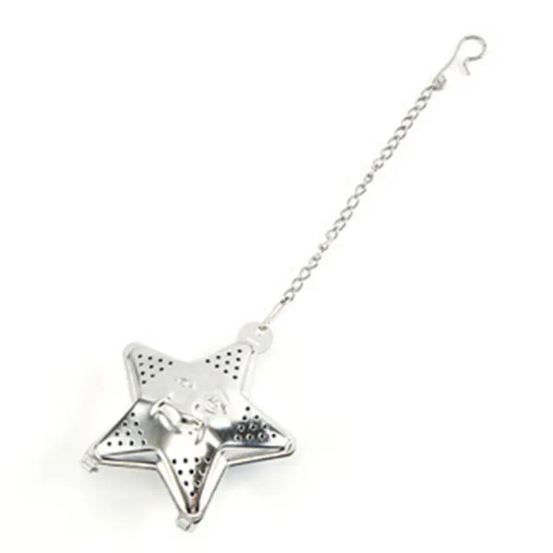 

2pcs Moon Star Shaped Eid Mubarak Tea Mesh Infuser Gold Silver Staniless Steel Ramadan Tea Strainer Set Spice Filter with Chain