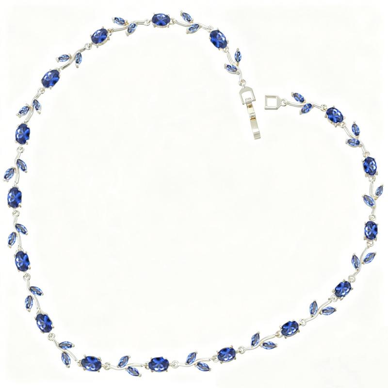 Light Luxury AAAAA Zircon Bracelet & Necklace Women's Exquisite Tulip Plant Design Jewelry Set