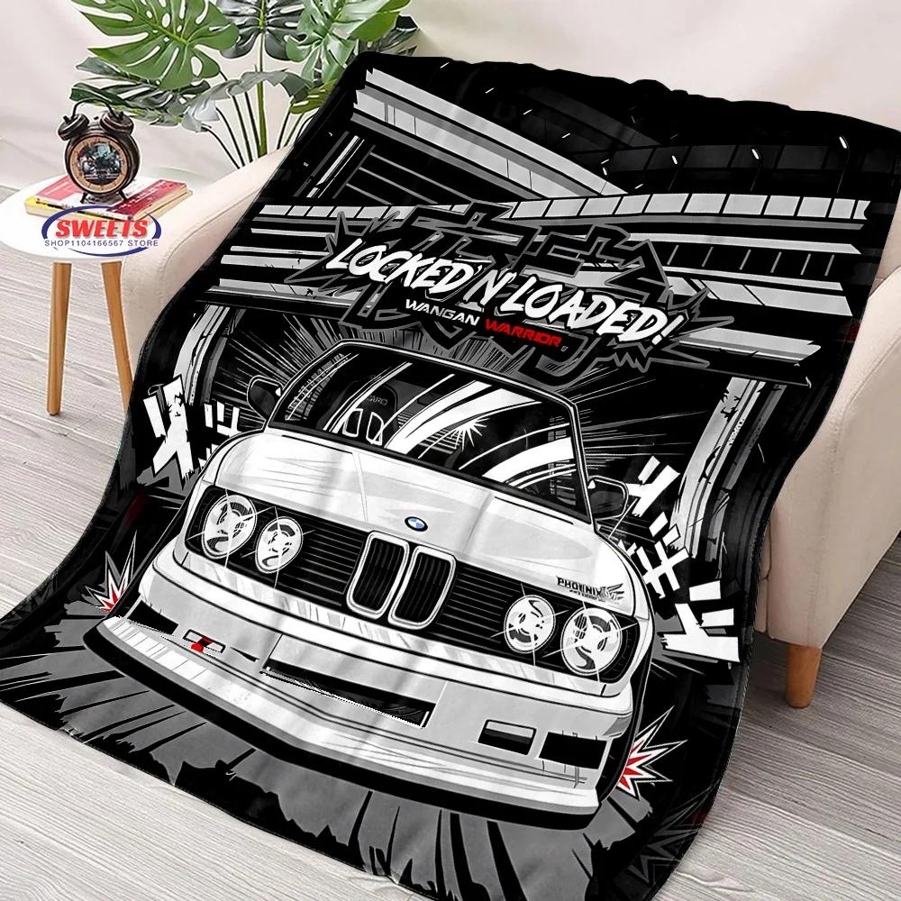 Druk 3D Marzenie Samochód Wyścigowy Flanelowy Koc Artystyczny Kocyk Sofa Pokrycie Łóżka Cztery Pory Roku Miękki Puszysty Kołdra Koc Rekreacja na Zewnątrz Drzemka