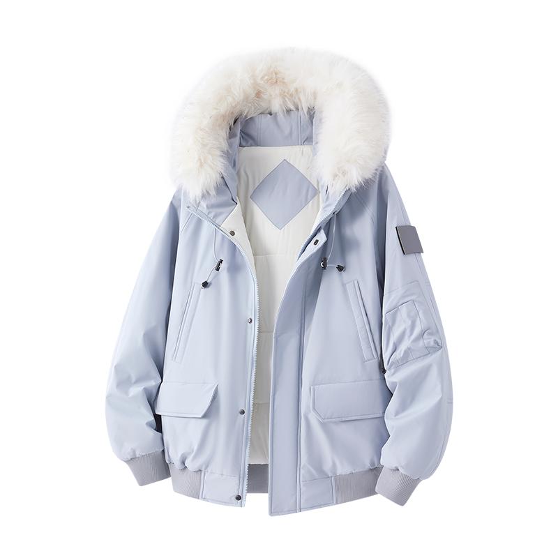 Men's Fur Collar Velvet Jackets, Men's Cotton Coats, Men's Loose Hooded Tops