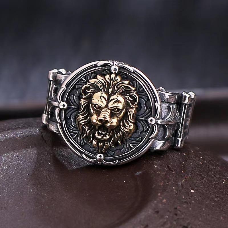 Men's Domineering Ring Ring Lion King Index Finger Ring Retro Trendy Boy Gift