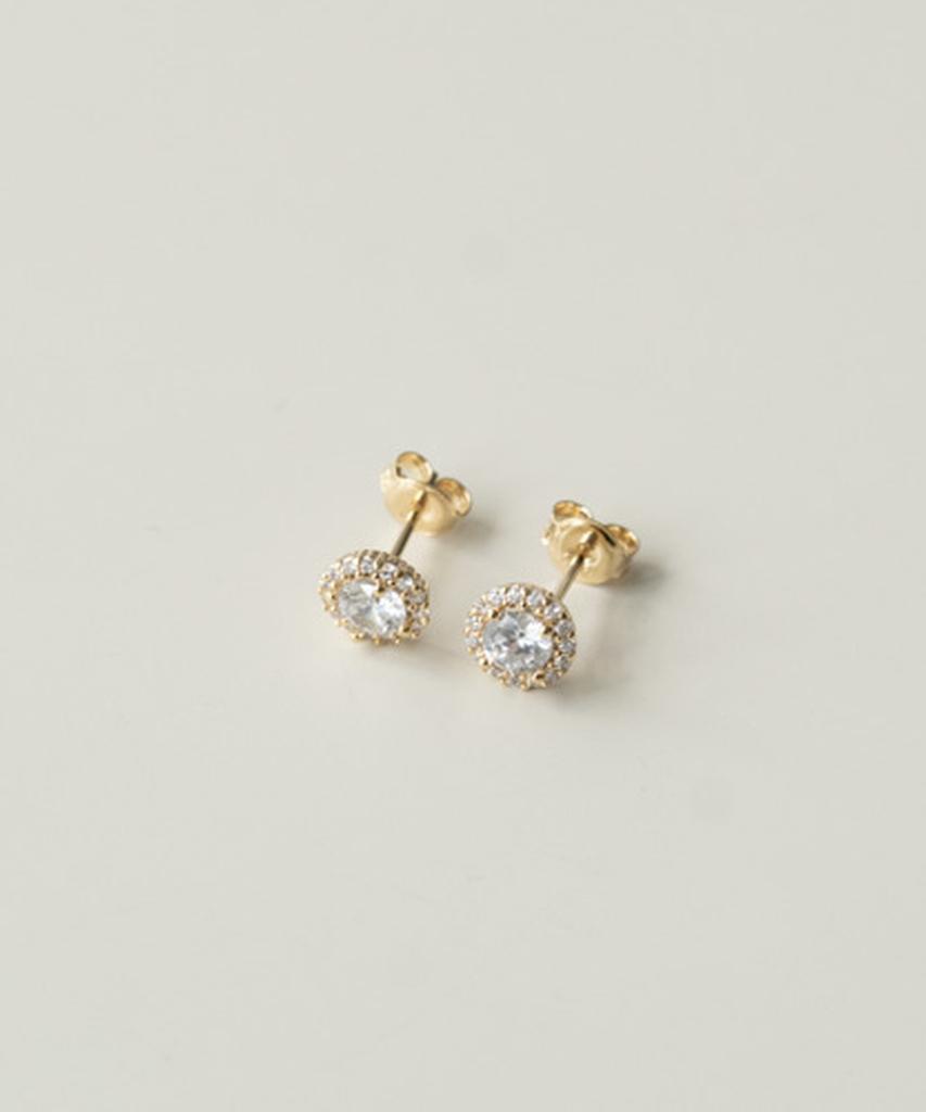 Alleun Silver 925 Cubic Round Bold Silver Earrings