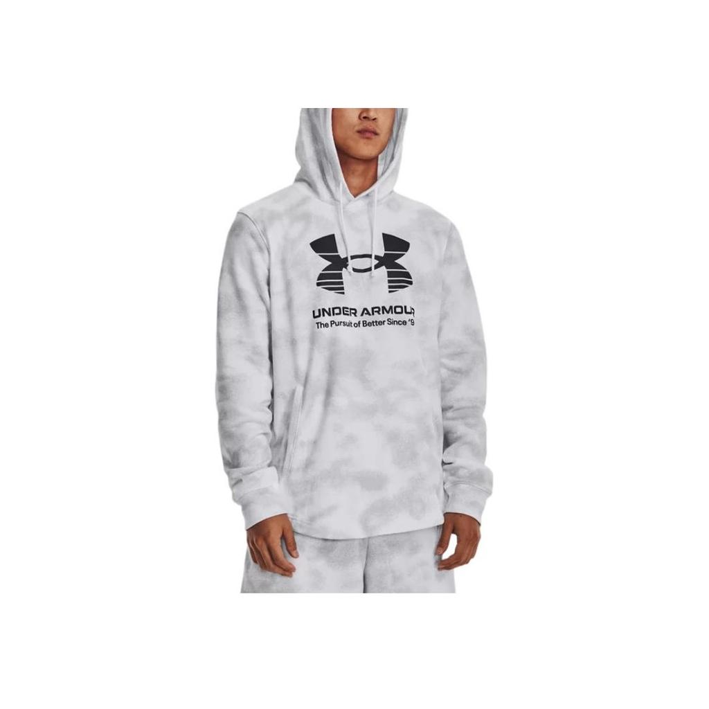 Under Armour Logo Print Camouflage Hoodie Men Tops White 1377185-100