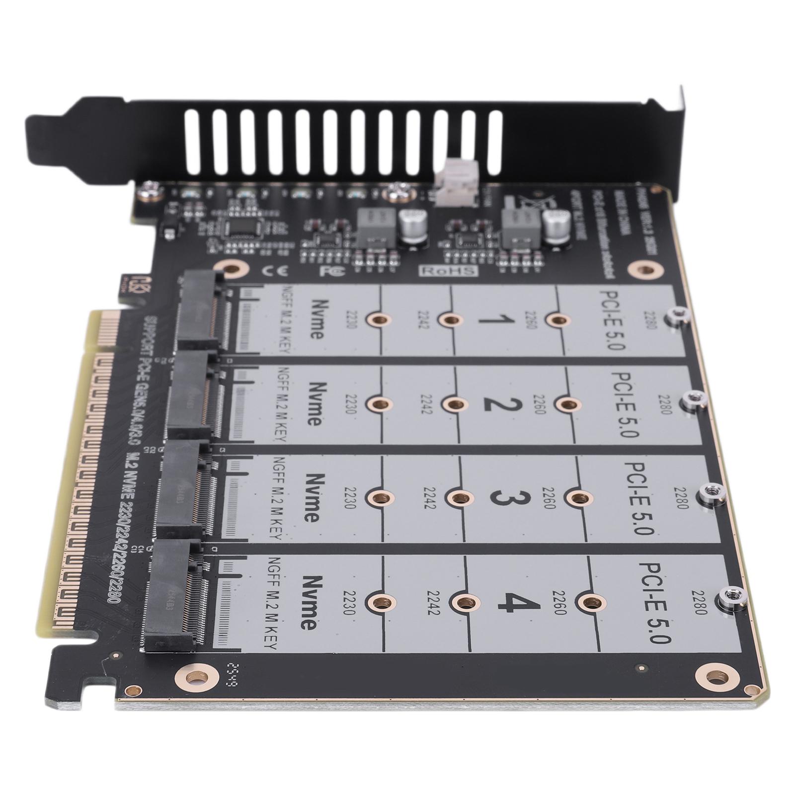

PCIE Express 5.0 Gen5 Gen4 X16 Detachable Bifurcation Raid Card To 4X NVME M.2 NGFF SSD Expansion Card Adapter Card China Mainland