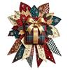 Handgefertigte Stoff-Weihnachtsdekorationen DIY Gesteppte Schleife Nähbastelset, Vorgeschnittene Patchwork-Feiertagsmaterialien für Erwachsene Set, Türhänger Wandkamin Zuhause