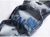 Herrtrendiga Europeiska & Amerikanska Hip-Hop Stil Smal Passform Broderade Jeans