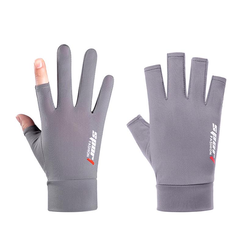 Ice Silk Fingerless Sun Protection Gloves for Men & Women: Ideal for Summer Cycling, Fishing, and Driving