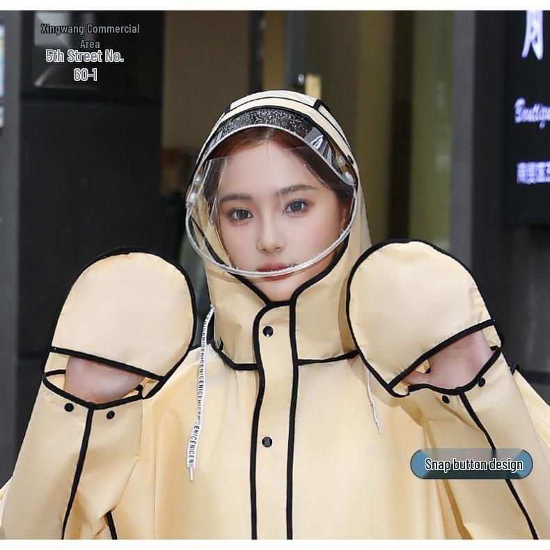 Unisex Full-Body Raincoat for Electric Vehicles with Transparent Brim